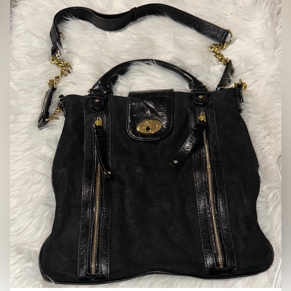 Sabina New York Black Leather Tote Bag